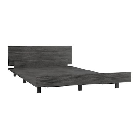 Tuhome Kaia Twin Bed Base, Headboard, Smokey Oak CLI7976